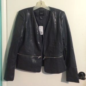 Grey Faux Leather Jacket forever 21