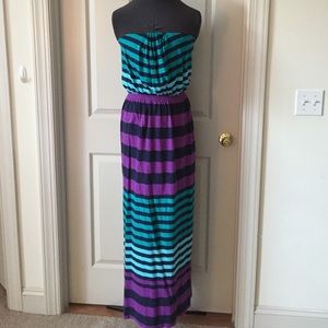 Teal and purple maxi dress