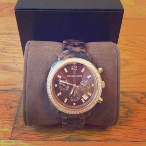Tortoise Michael Kors Watch w/ Rose Gold Hardware