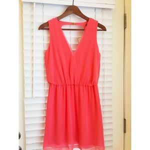 Zara pink chiffon mini dress