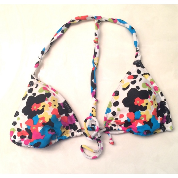 Colorful floral/polka dot bikini top - Picture 1 of 3