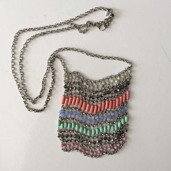 Accessories - LONG LENGTH MULTICOLOR BEAD STATEMENT NECKLACE