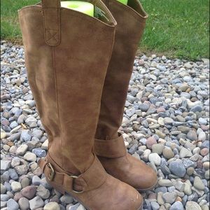 Brown riding boots