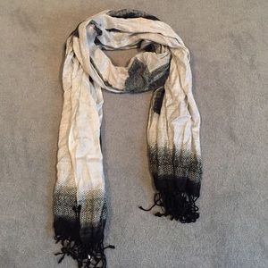 Black and white flower print scarf