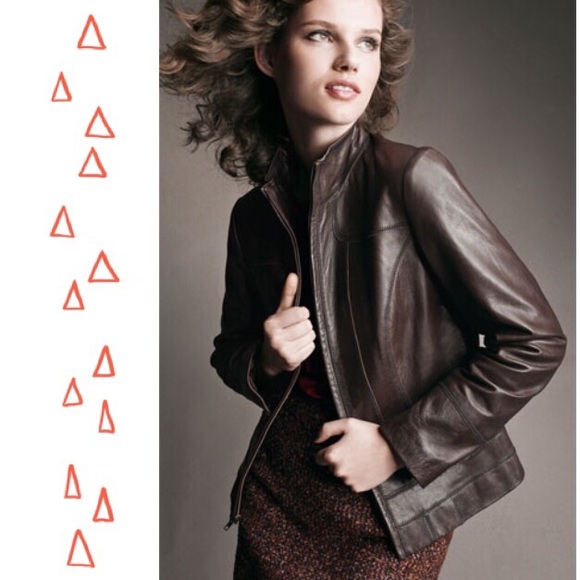 Caslon Jackets & Blazers - Distressed Leather Moto Jacket