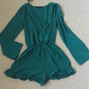 Emerald/green romper Small