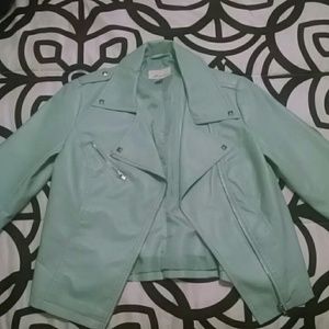 Blue faux leather jacket