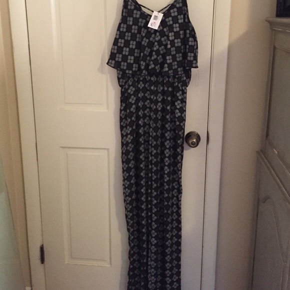 Black patterned jumpsuit