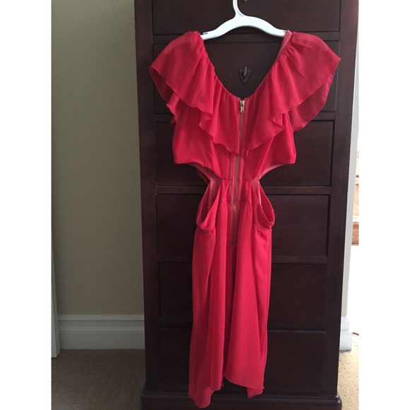 Red dress with side cut outs - Picture 2 of 3