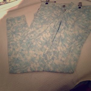 Blue and White Skinny Jeans