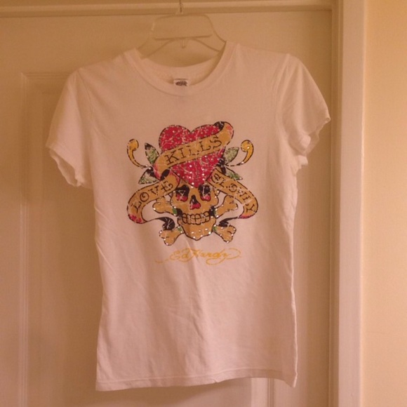 Ed hardy white shirt
