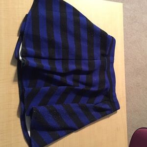 Blue and black striped skater skirt