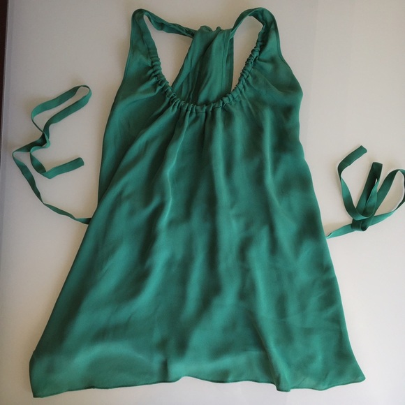 SALE! Theory Davisa silk top green - Picture 2 of 4