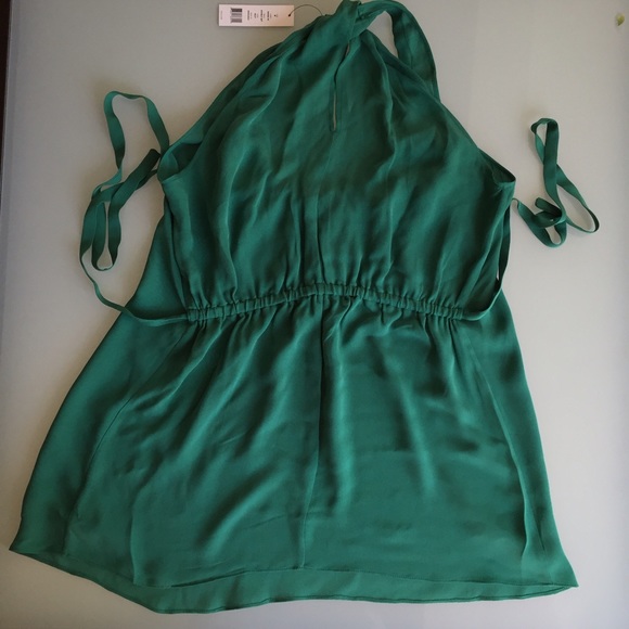 SALE! Theory Davisa silk top green - Picture 3 of 4