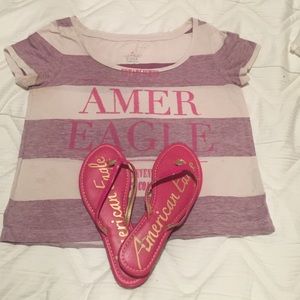 America Eagle sandals 6 and shirt✌️