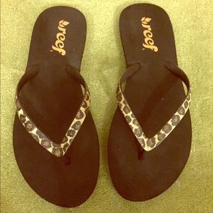 Cheetah Print Reef Flip Flops