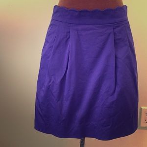 J. Crew purple scallop-waist mini