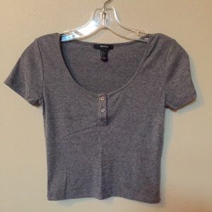 Gray Crop Top