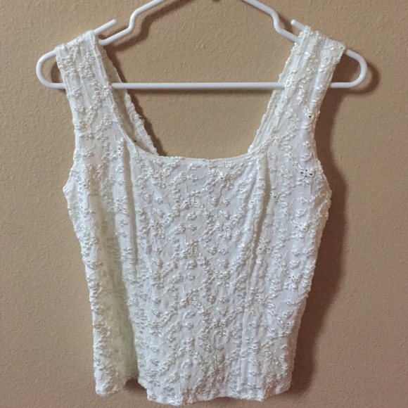 White lace crop top