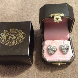Juicy Couture silver heart earrings