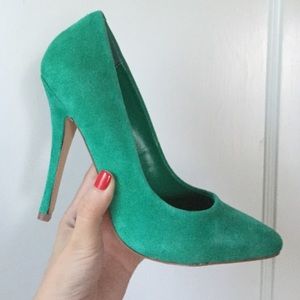 Green Suede Pump