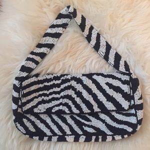 Beaded Zebra Handbag