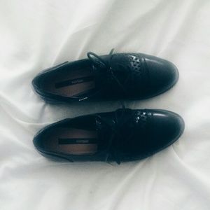 Perforated Black Oxfords