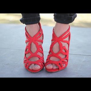 Zara red heels