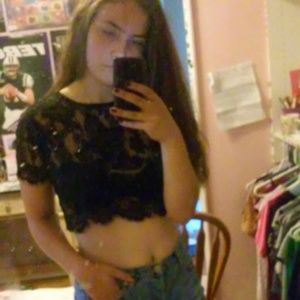 Nasty gal black lace top