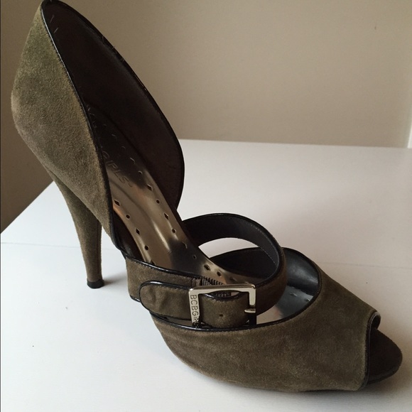 BCBG Grey Suede Pumps