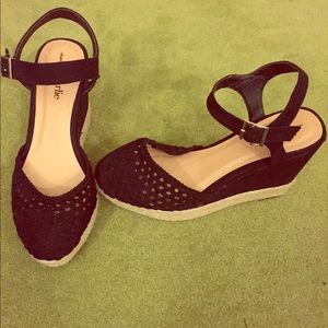 Black Espadrille Wedges