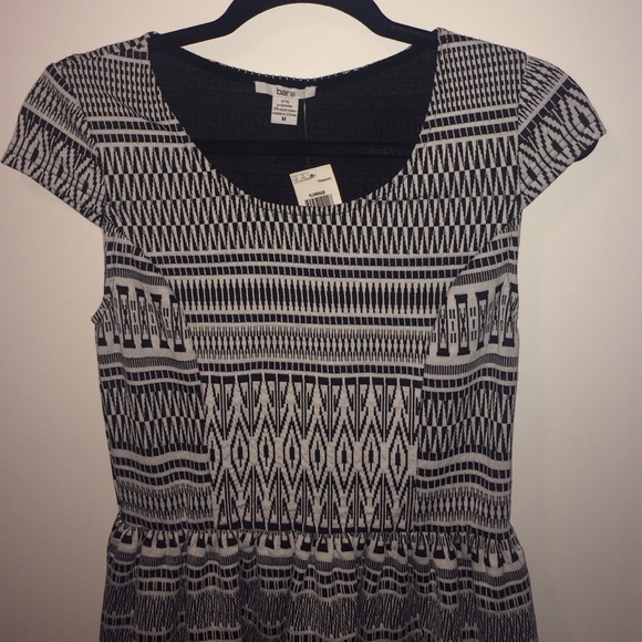 Black and white tribal print dress