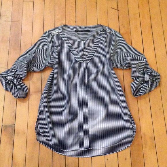 Zara Striped Blouse Shirt, S