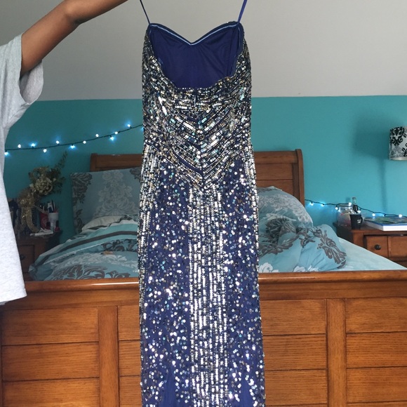 beautiful navy blue sparkly prom dress MAKE OFFERS - Picture 3 of 4