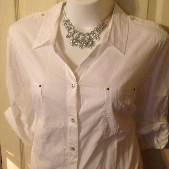 Crisp white work shirt