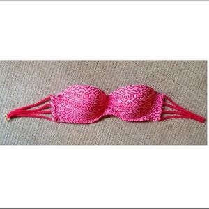 Tribal print strapless bikini top