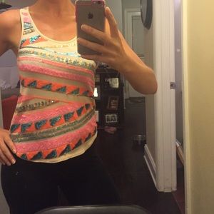 Express sequined tank top