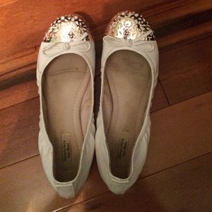 Gold toe Vera Wang flats