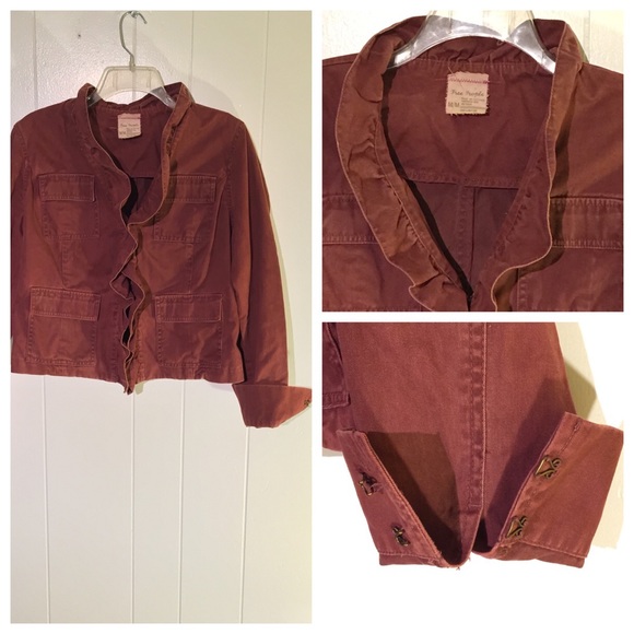 Free People Ruffled Cotton Jacket M - Picture 1 of 4