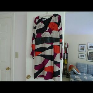 Geometric work cocktail dress wrap style amazing!