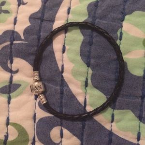 Never worn leather pandora bracelet