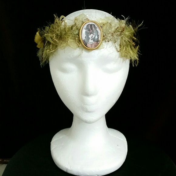 Handmade Floral Cameo Headpiece