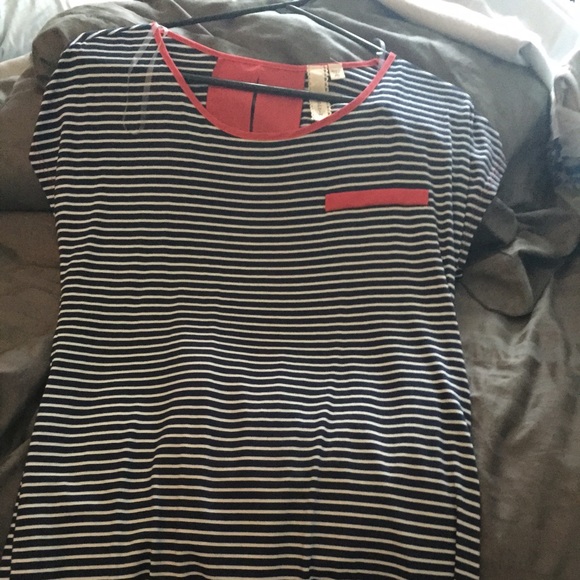 Striped top with pink accents