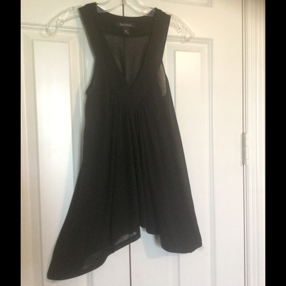 WHBM. Black V-Neck with Pleats Tank - XS - Picture 2 of 4