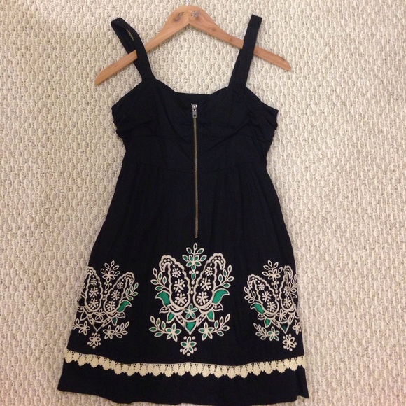 Anthropologie floral zip dress