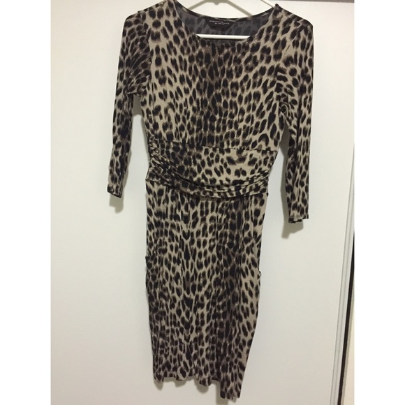 Leopard print knit dress