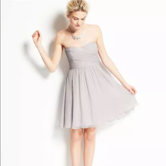 Ann Taylor Strapless Chiffon Dress (Fancy Nickel)