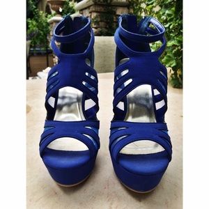 Blue Mesh High Heels