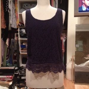 Bevy blue lace shirt