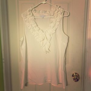 Sheer White Ruffle Top